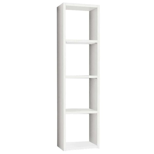 milani home libreria frassinata cm 46x30x175 h bianca per arredamento interno casa soggiorn bianco 46 x 175 x 30 cm