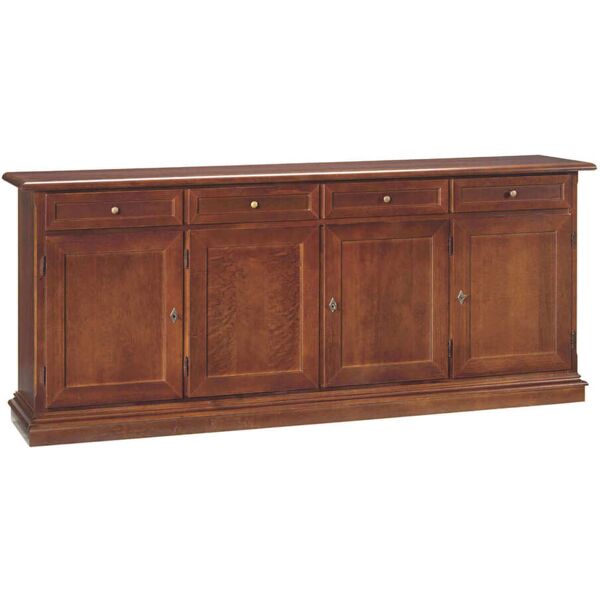 milani home credenza tinta noce 205x42x86 per interno sala da pranzo salotto cucina ufficio tinta noce 205 x 86 x 42 cm