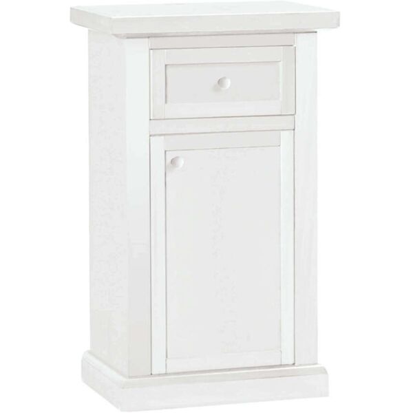 milani home mobile portatelefono in legno massello 46x31x76 bianco 46 x 76 x 31 cm