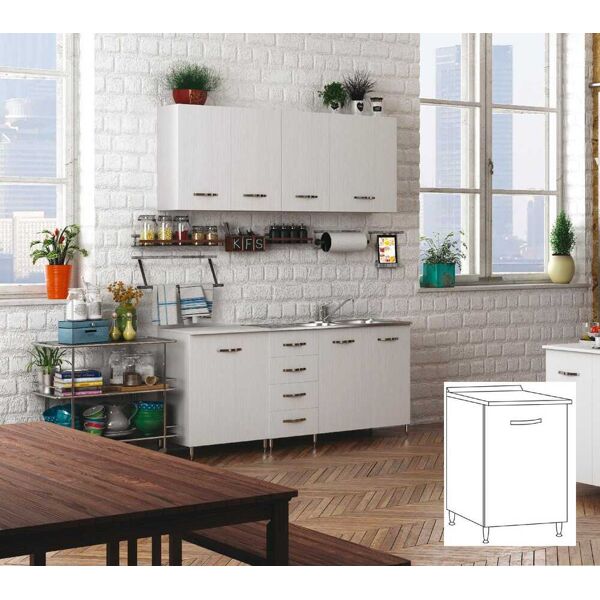 azur line bfb40kit mobile base cucina 40x50x85h cm colore bianco - bfb40kit