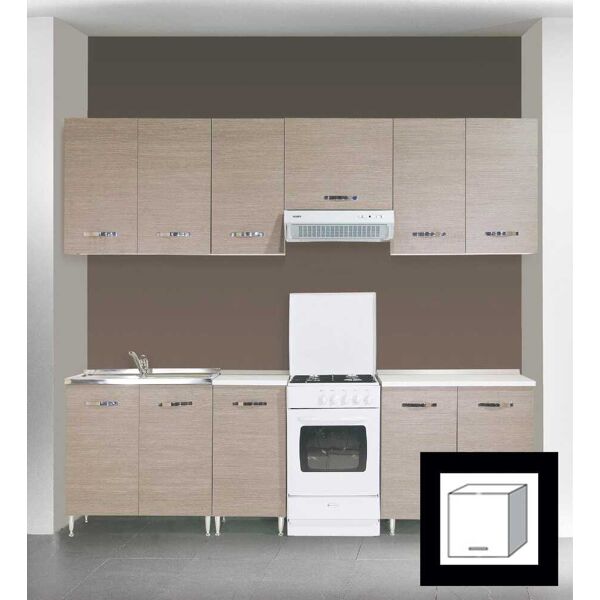 azur line lgs60kit pensile cucina 1 anta sopracappa 60x30x49h cm colore larice - lgs60kit