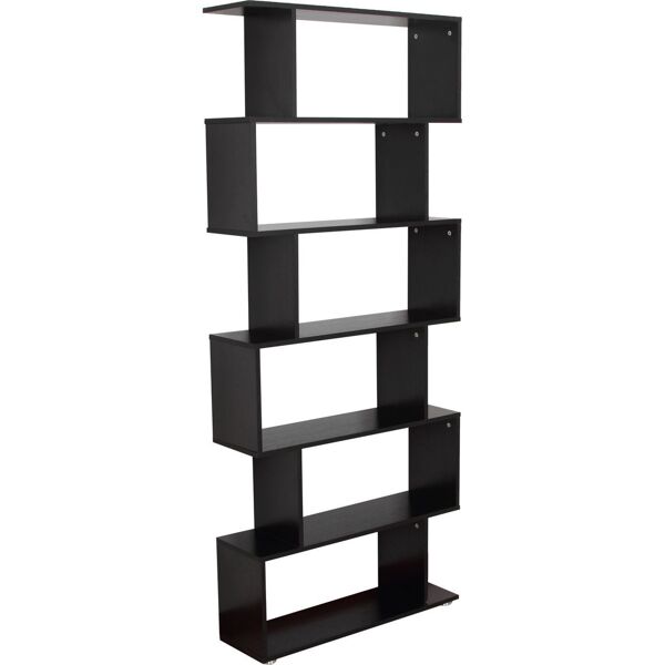 dechome 831037bk libreria design scaffale in legno 80x24x191 cm colore nero - 831037bk