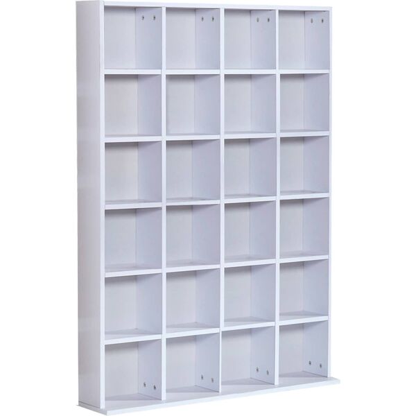 dechome 831040gt mobile libreria in legno 24 scomparti bianco 130.5x89x20 cm - 831040gt