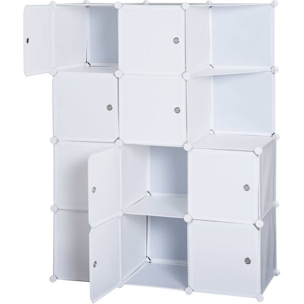 dechome 831176 armadio guardaroba modulare 10 cubi bianco 111x47x145 cm - 831176