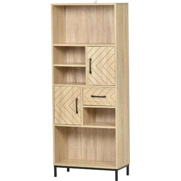 dechome 836d43 libreria in legno con armadietto cassetto scomparti aperti per casa e studio - 836d43