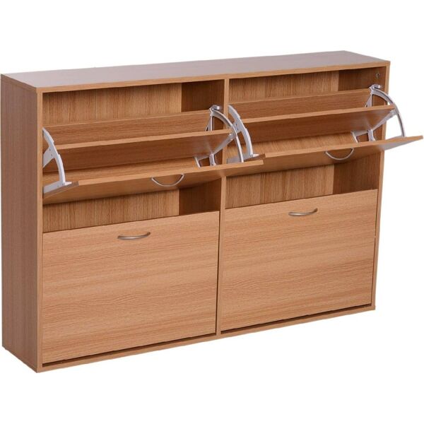 dechome 837004nd scarpiera salvaspazio in legno capacità 24 paia 120x24x81 cm colore legno - 837004nd