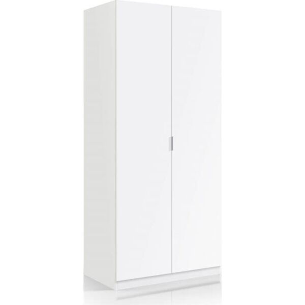 fores habitat lcx022o armadio 2 ante in legno 81x52x180h cm colore bianco - lcx022o linea urban