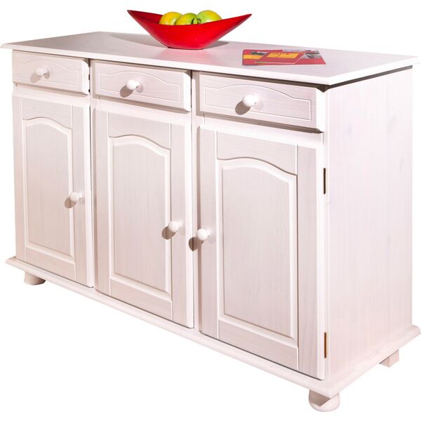 inter link 20900810 mobile buffet 3 ante / 3 cassetti in legno 130x43x87h cm colore bianco - 20900810 linea living