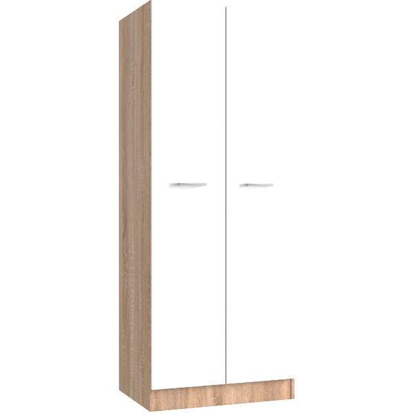 kitwood industry pr1001 armadio 2 ante in legno 74x52x184 h cm colore rovere e bianco - pr1001