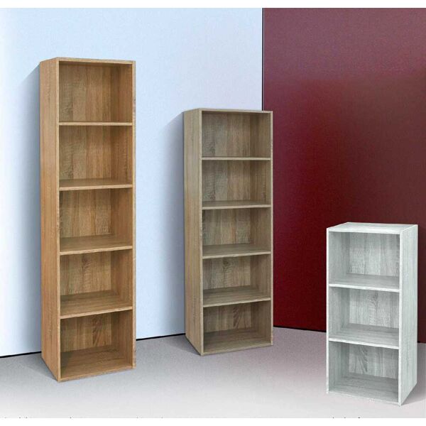 nbrand bookcase libreria verticale a colonna in legno 4 ripiani 40x29x132h cm colore rovere nordik - ready