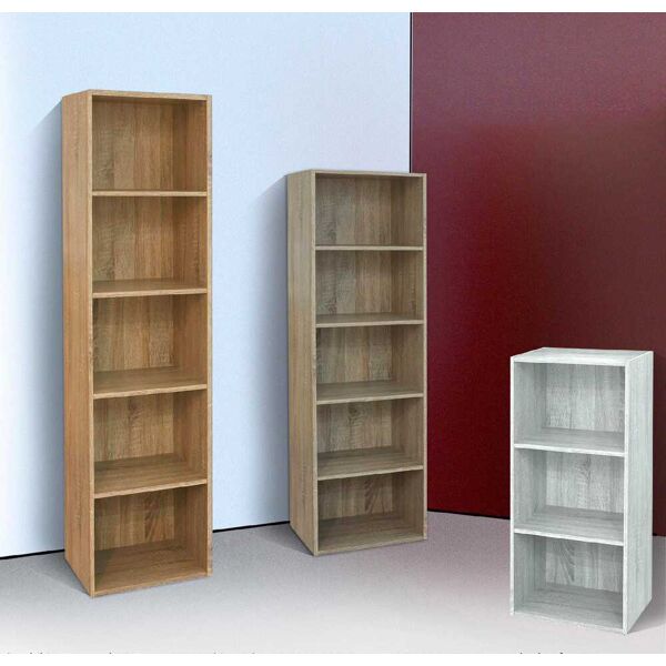 nbrand bookcase libreria verticale a colonna in legno 4 ripiani 40x29x172h cm colore rovere nordik - ready