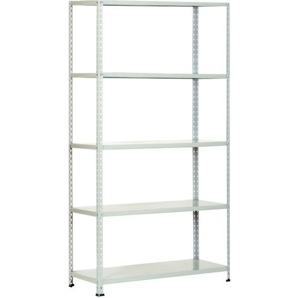 prometal ts220k3710 scaffale metallo scaffalatura 5 ripiani aste intere con bulloni e piedini dimensioni 37 x 100 x 196 h colore grigio - ts220k3710