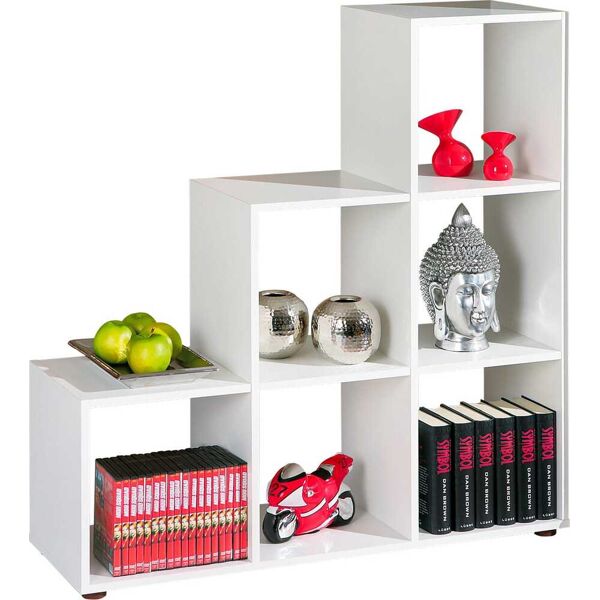 tvilum aps 13500200 libreria 6 vani 105x33x109 h cm colore bianco - 13500200 scala 6