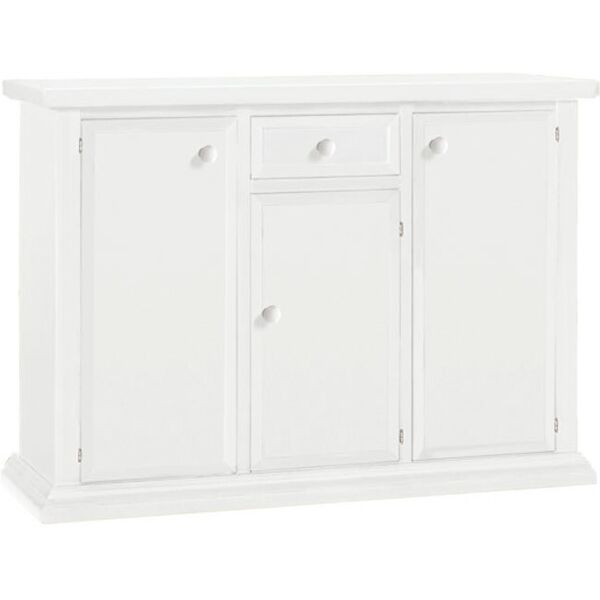 credenza da 120 cm classica in legno bianco opaco