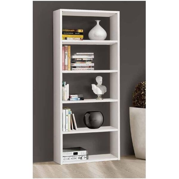 libreria bianco frassinato moderna in truciolare laminato 89x30x218 cm