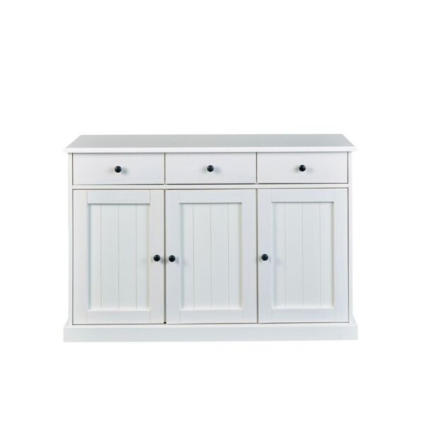 credenza 3 ante 3 cassetti in pino bianco