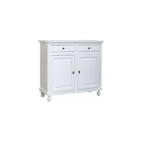 credenza da 105 cm classica in legno bianco opaco