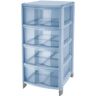 TONTARELLI Cassettiera a colonna con 4 cassetti, Bambù 4 cassetti L 39.5 x P 38.5 x H 86 cm blu