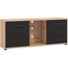 Milani Home porta tv un anta tre cassetti moderno minimal in legno di design moderno indust Antracite 161.5 x 65 x 40 cm