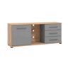 Milani Home porta tv un anta tre cassetti moderno minimal in legno di design moderno indust Grigio 161.5 x 65 x 40 cm