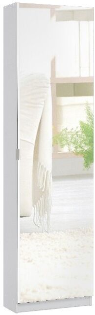 Toscohome Scarpiera 50,5x181h cm con anta a specchio colore bianco - Zuma