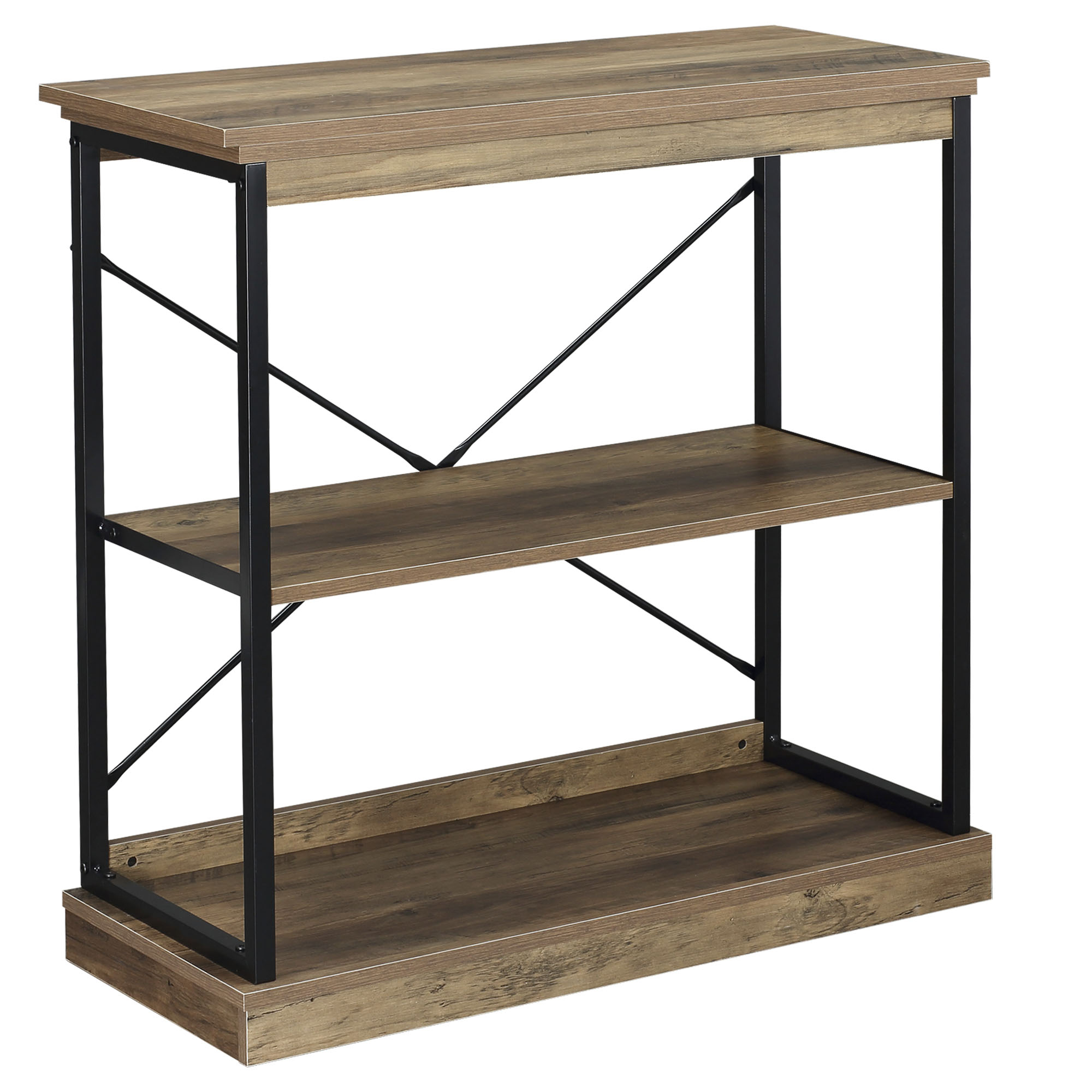 Homcom Scaffale Libreria in Stile Industriale, Mobile Multiuso in Legno Marrone e Metallo Nero, 80x36x81.3cm