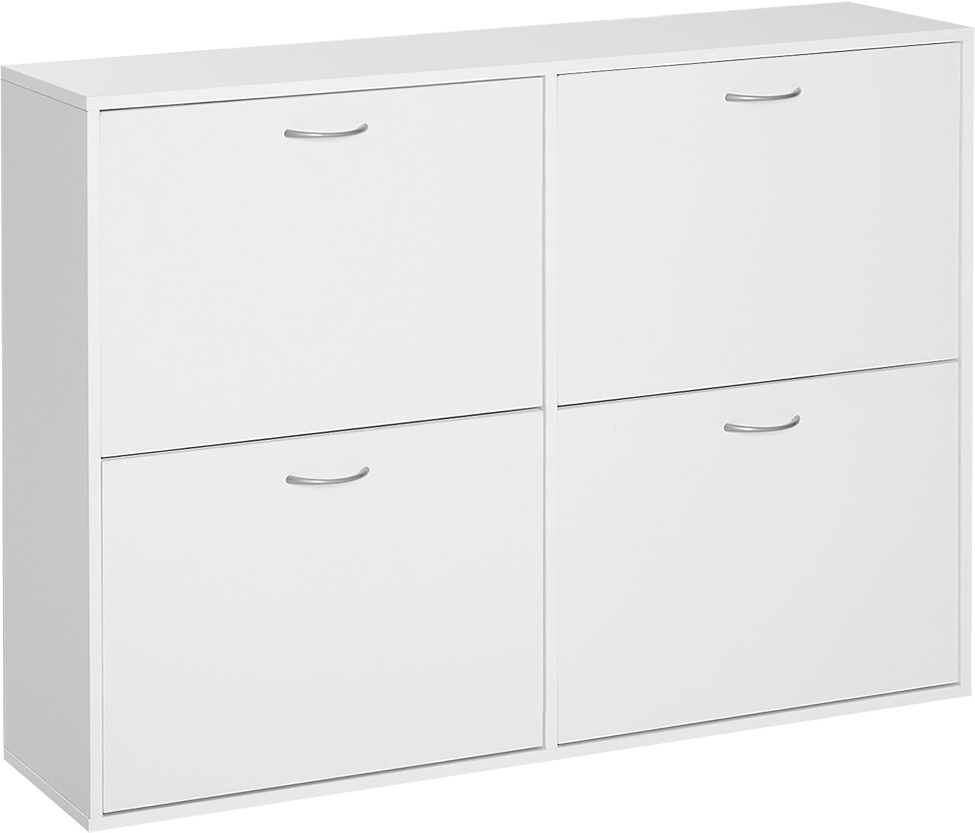 Homcom Scarpiera Salvaspazio capacità 24 Ingresso e Camera da Letto Legno 120x24x81cm Bianco