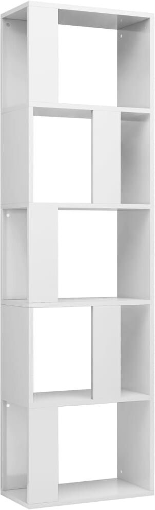 vidaXL Libreria/Divisorio Bianco Lucido 45x24x159 cm Legno Multistrato