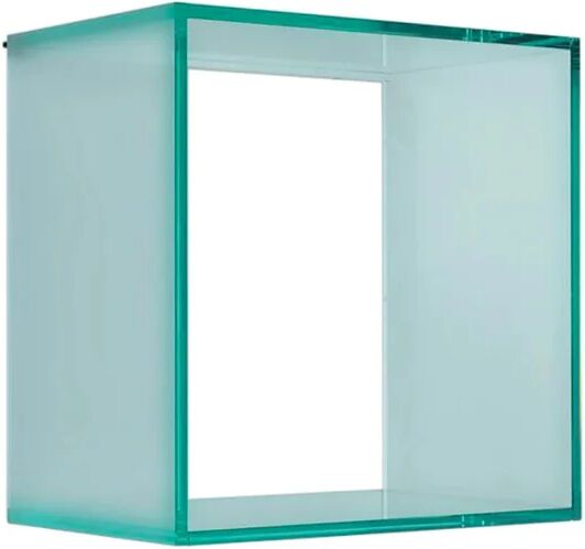 Leroy Merlin Mensola a muro Kubo Q cubo in vetro L 28 x H 28 x P 28 cm verde satinato