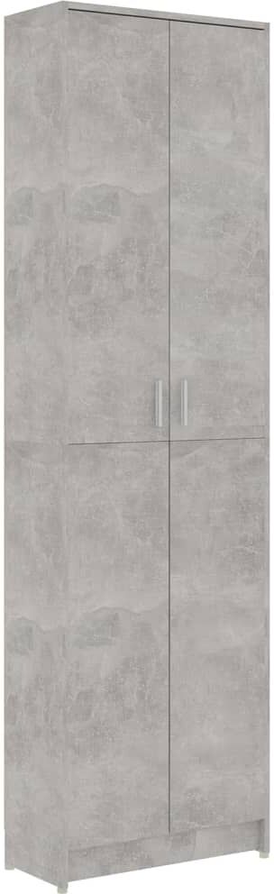 vidaXL Armadio Corridoio Grigio Cemento 55x25x189 cm Legno Multistrato