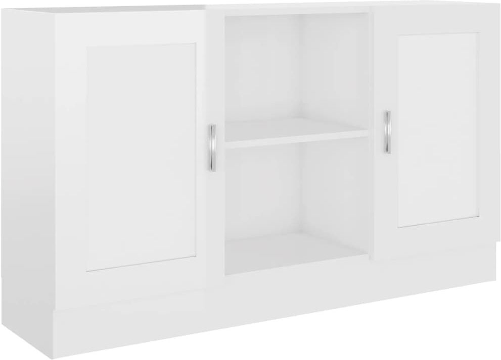 vidaXL Credenza Bianco Lucido 120x30,5x70 cm in Legno Multistrato