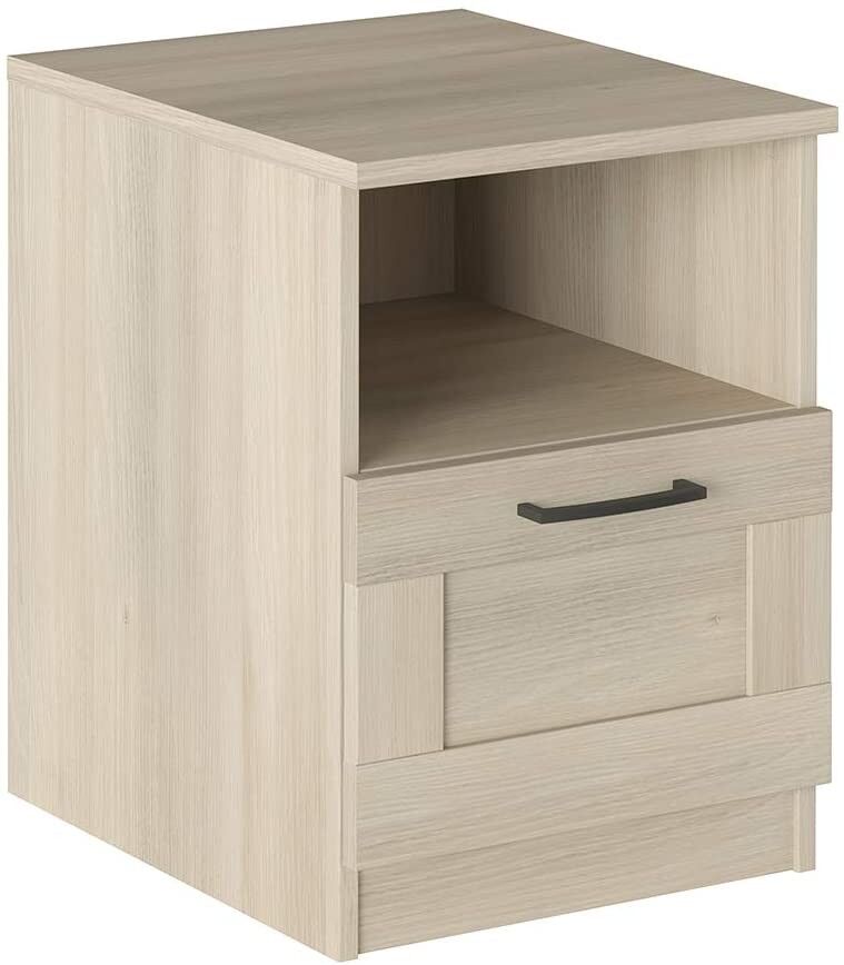 Caesaroo Comodino Rovere con cassetto e vano serie Helsinki   Rovere chiaro