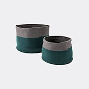 Cassina 'podor' Baskets, Set Of Two, Green & Grey