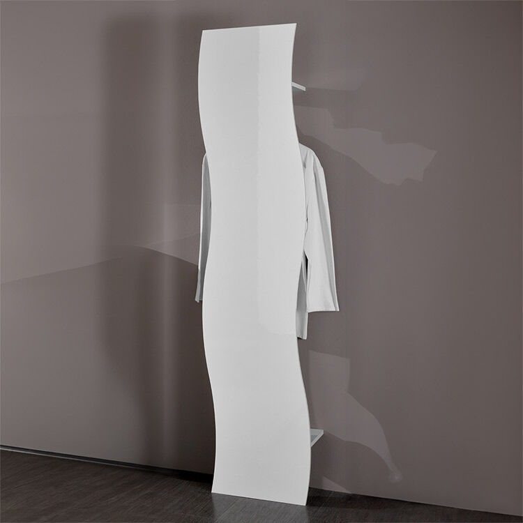 garneroarredamenti Appendiabiti da ingresso moderno 40x186cm bianco lucido Sea Gihome®