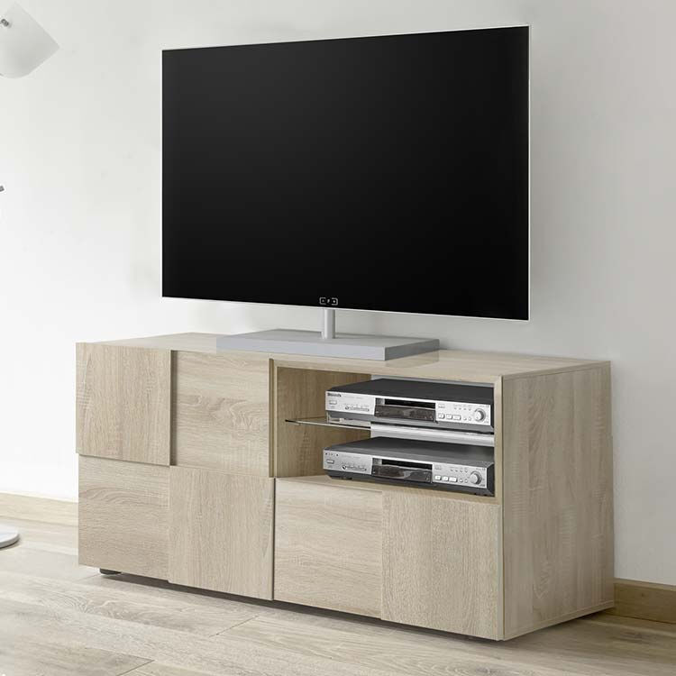 garneroarredamenti Mobile porta tv 122x57cm 1 anta moderno rovere samoa Obsession