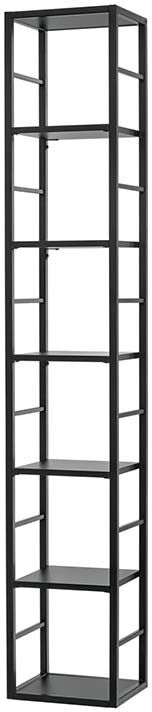 garneroarredamenti Scaffale sospeso da parete 6 ripiani 30x176cm nero opaco in metallo Misaki Gihome®