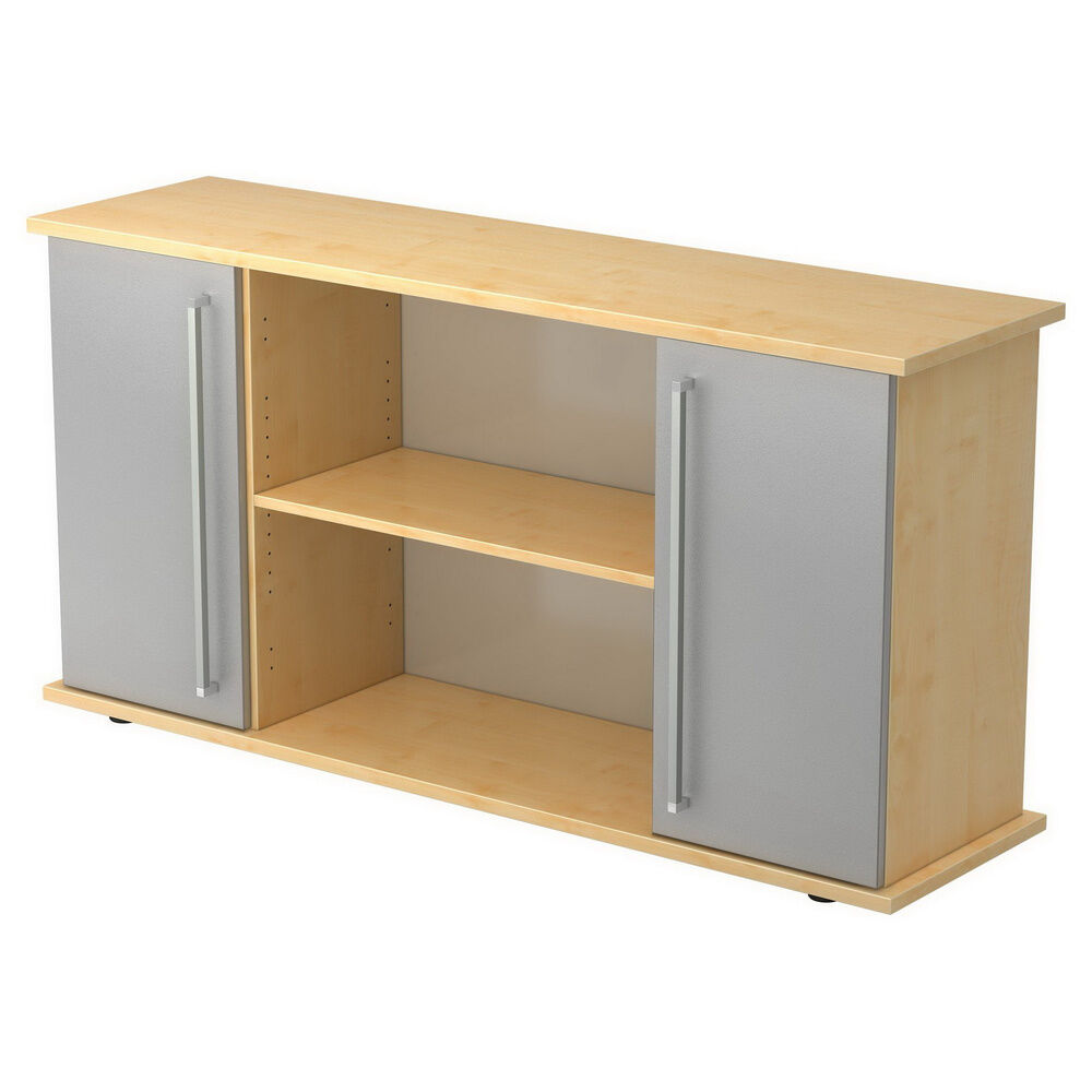 hjh OFFICE PRO KAPA SB   Madia   con ante - Acero/Argento Credenza maniglia in metallo cromato