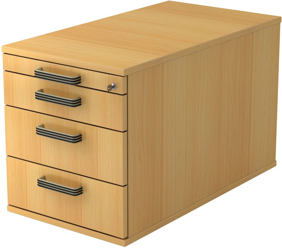 hjh OFFICE PRO SIGNA TC30 SG - Cassettiera con rotelle  Faggio Legno con 3 cassetti maniglia in plastica