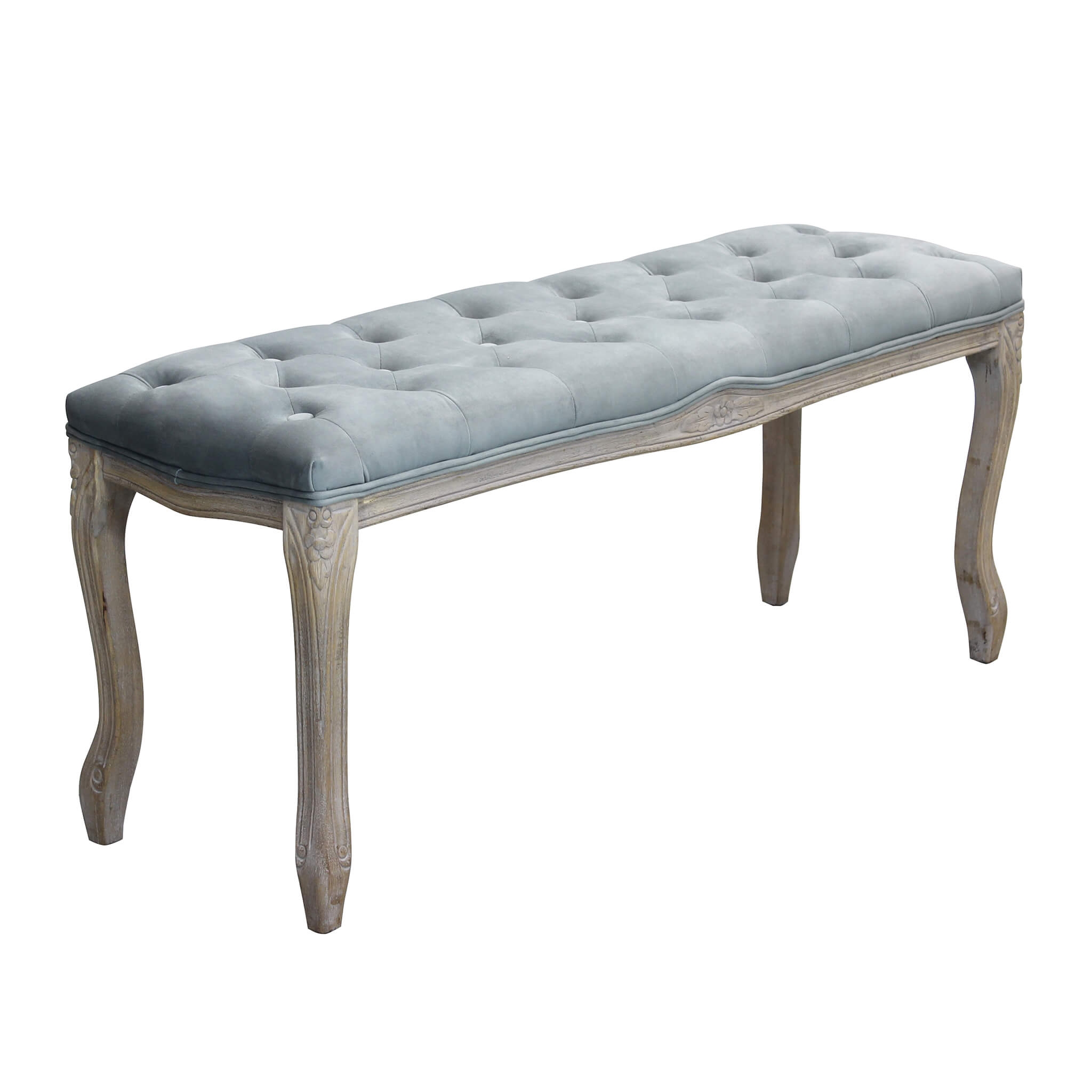 Milani Home panca vintage in velluto di design moderno vintage cm 110x36x47 h Grigio 110 x 47 x 36 cm