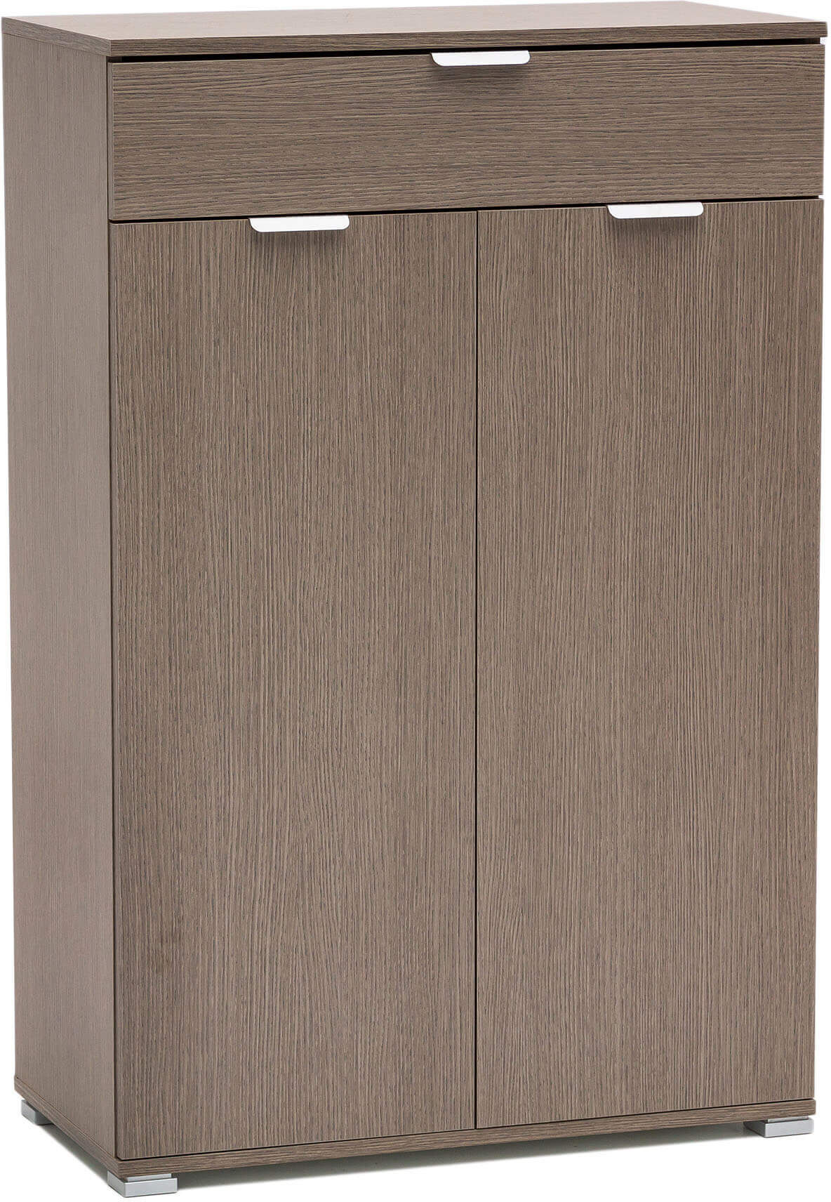 Milani Home armadietto con 2 ante e un cassetto per soggiorno cucina bagno fatto in Italia Rovere grigio 75 x 112 x 38 cm