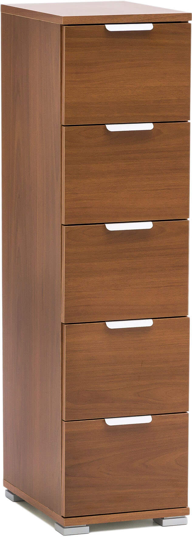 Milani Home cassettiera 5 cassetti per soggiorno cucina bagno fatto in Italia cm 27x38x103 h Marrone 27 x 103 x 38 cm