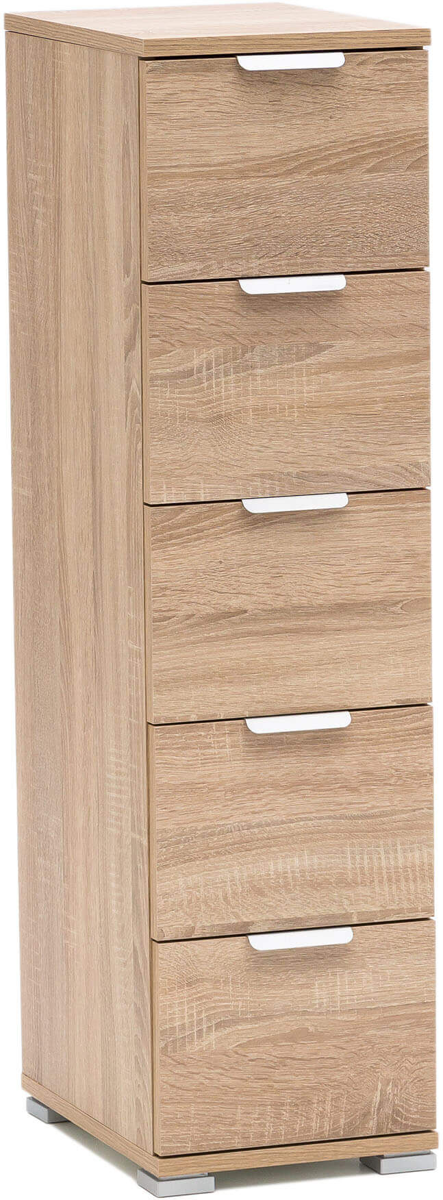 Milani Home cassettiera 5 cassetti per soggiorno cucina bagno fatto in Italia cm 27 x 38 x Marrone chiaro 27 x 103 x 38 cm