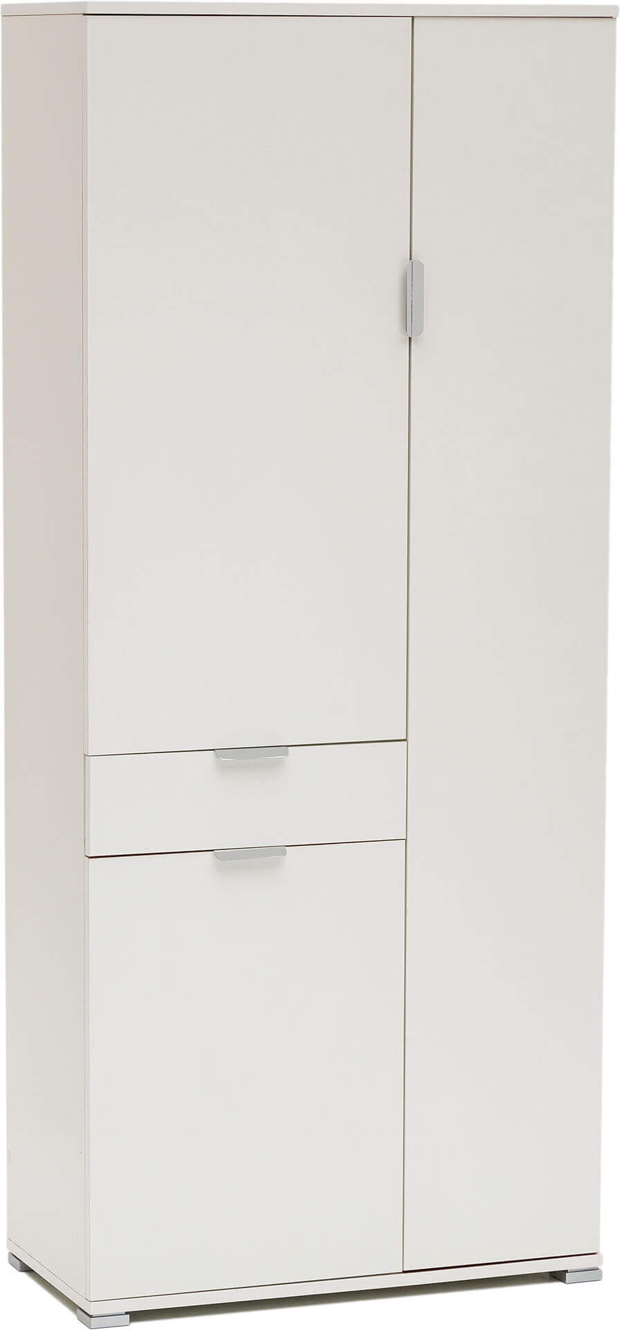 Milani Home armadio con 3 ante e un cassetto per soggiorno cucina bagno fatto in Italia cm Bianco 75 x 174 x 38 cm