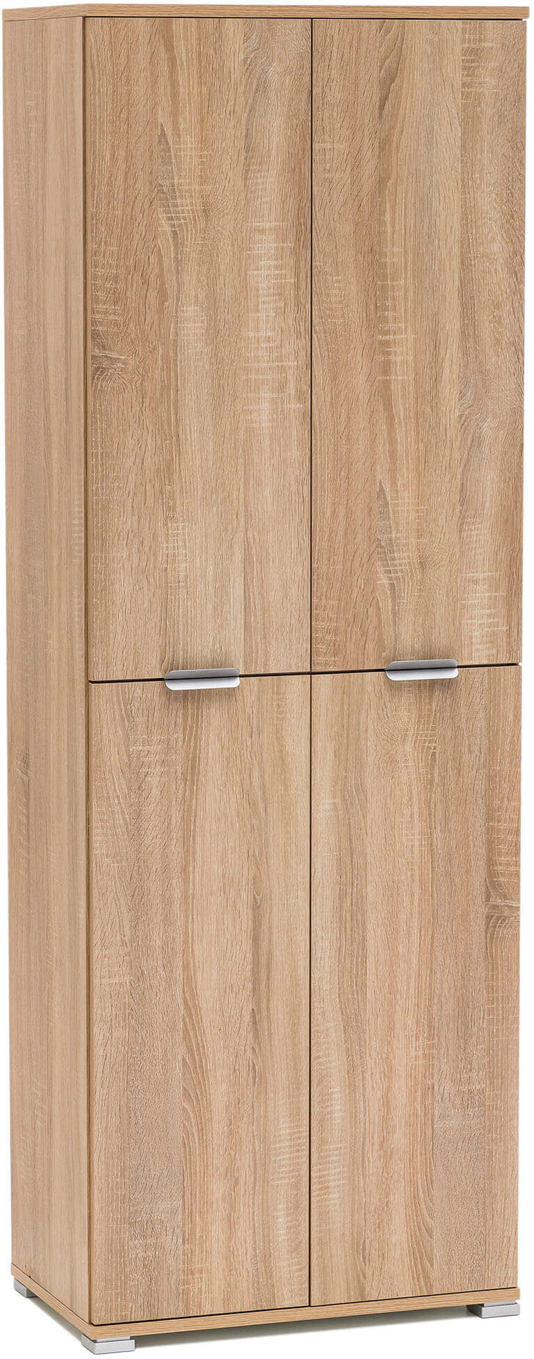 Milani Home armadio 4 ante per soggiorno cucina bagno fatto in Italia cm 75x38x174 h Marrone chiaro 60 x 174 x 38 cm