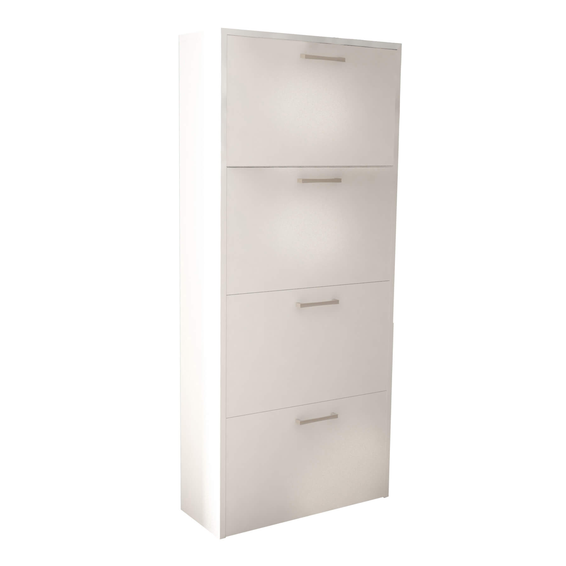 Milani Home scarpiera 4 ante a ribalta cm 59x25x140 h Colore: Bianco Bianco 59 x 140 x 25 cm