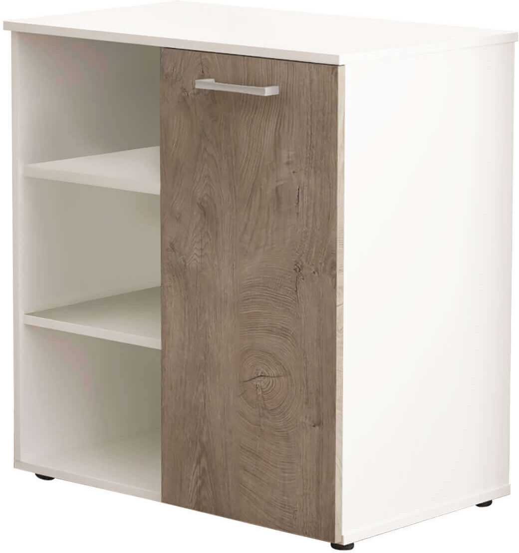 Milani Home mobile ingresso di design moderno con scarpiera e porta borse Marrone 68 x 87 x 35 cm