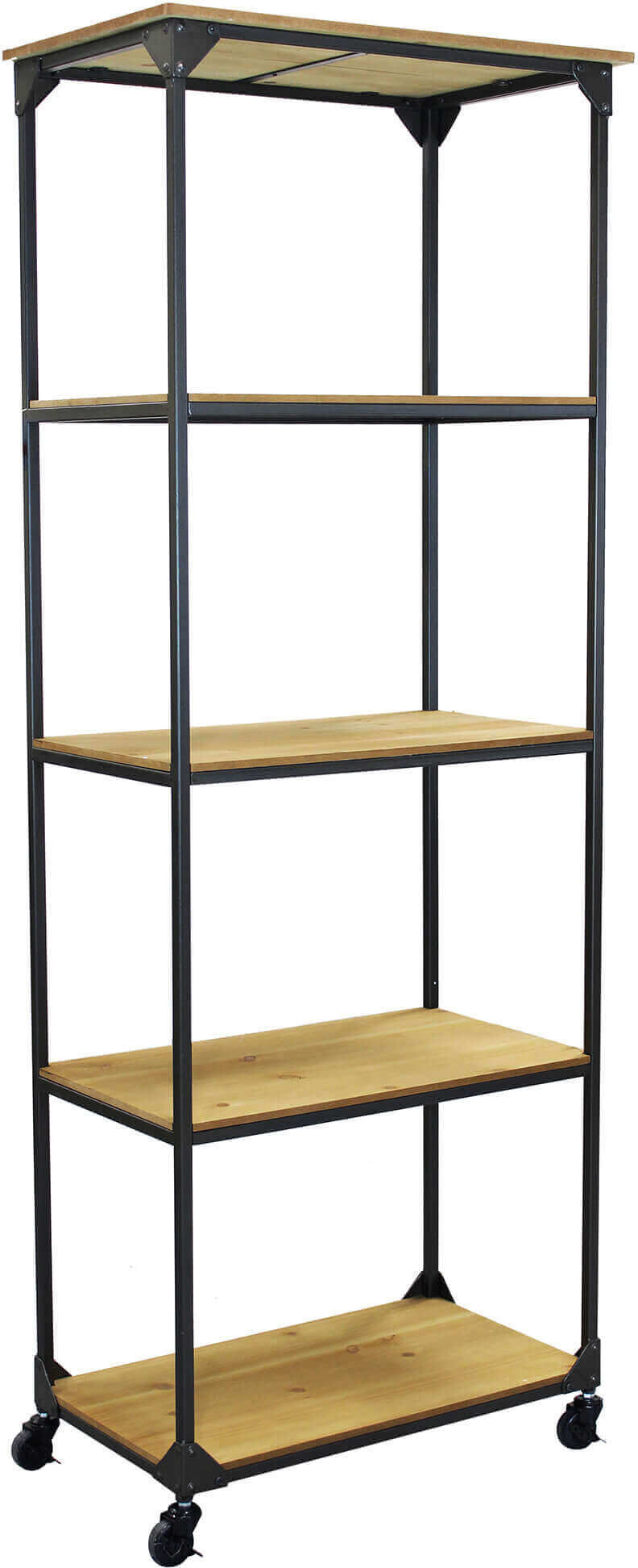 Milani Home libreria industrial cm 64x37,5x169,5 h Marrone 64 x 169.5 x 37.5 cm