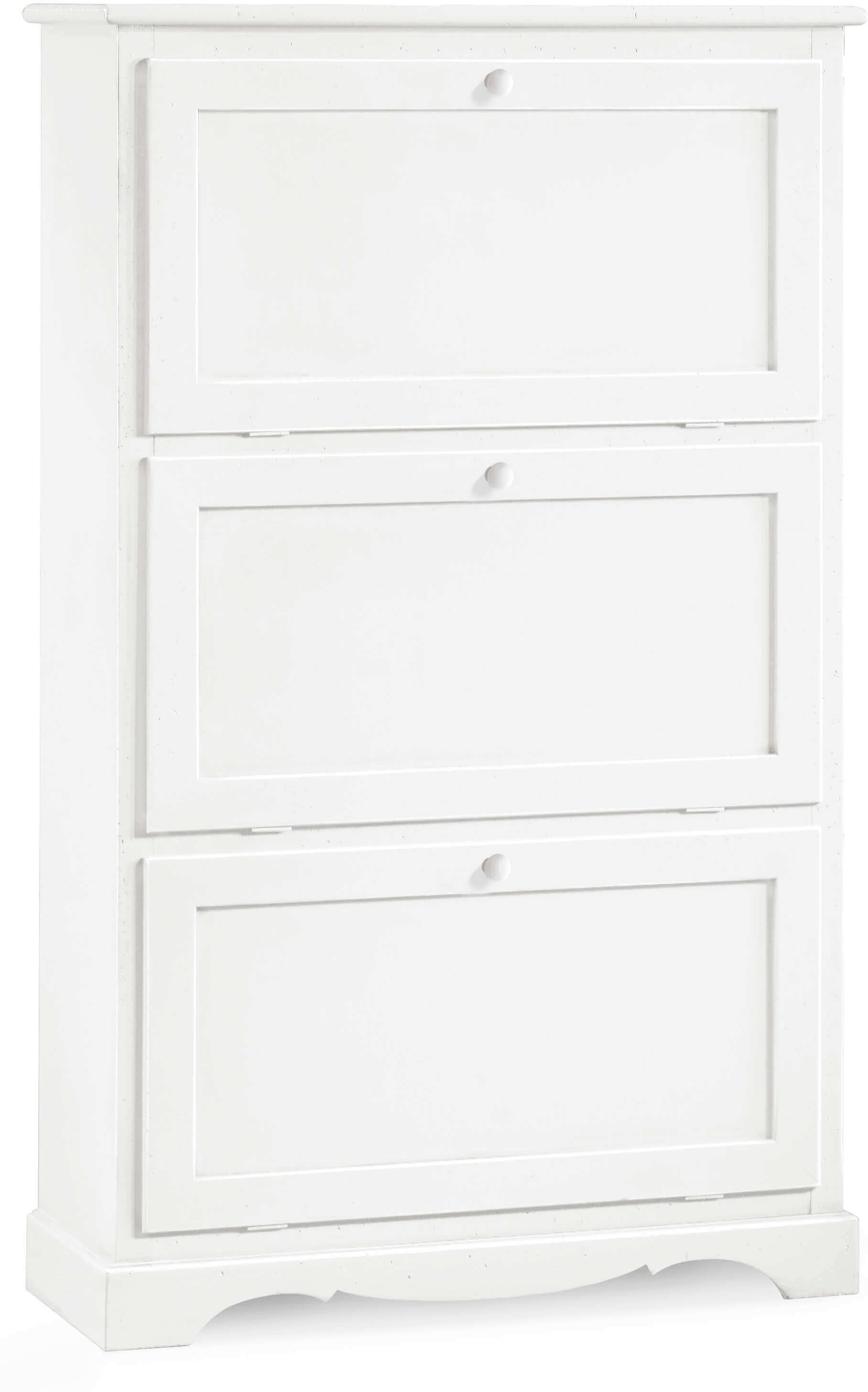 Milani Home Scarpiera 79x30x130 Bianca Per Interno Ingresso Arte Povera Massello Colore: Bi Bianco 79 x 130 x 30 cm