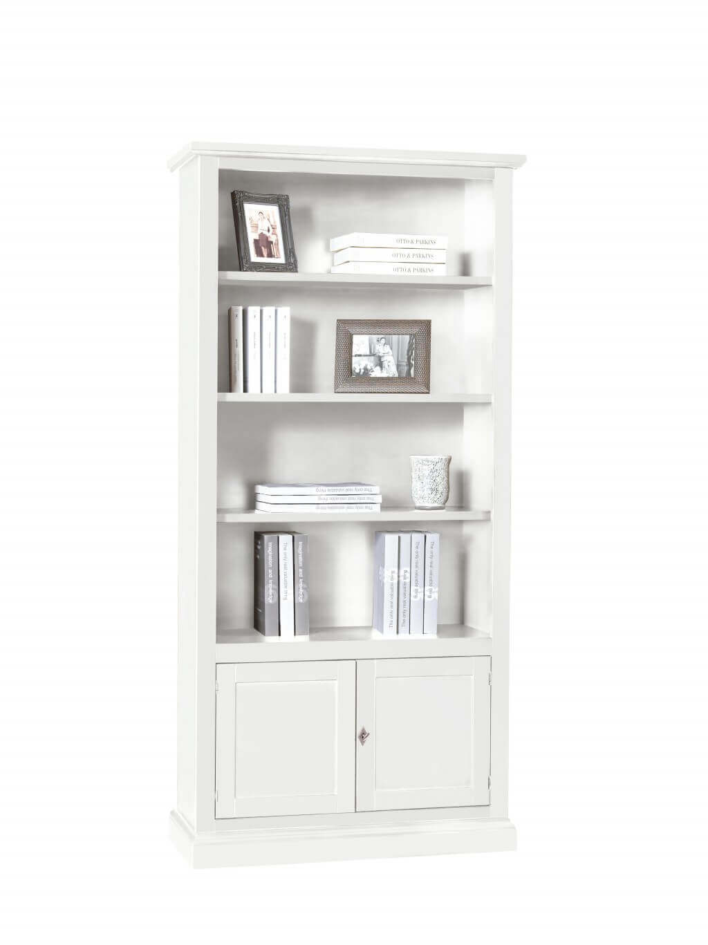 Milani Home Libreria Bianca 90x41x186 Per Interno Sala Da Pranzo Salotto Cucina Arte Povera Bianco 90 x 186 x 41 cm