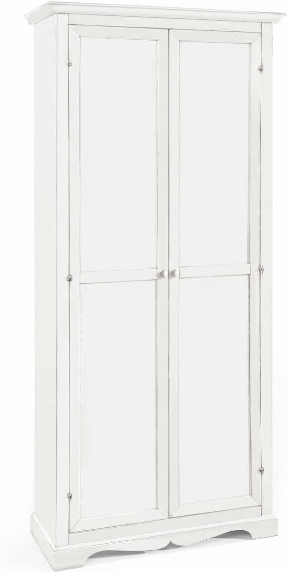 Milani Home Stipo Bianco 87x40x192 Per Interno Ingresso Arte Povera Massello Bianco 87 x 192 x 40 cm